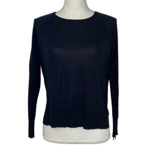 ZARA Classic Black Crew Neck Sweater style Knit Top in size Women's MEDIUM